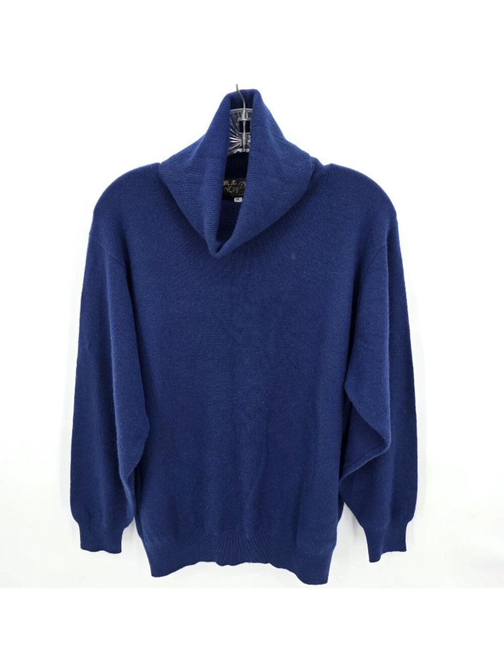 King Deer Cashmere Sweater Womens M Blue Turtleneck Pullover Winter Knit Capsule